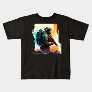 Soldier watercolor print Kids T-Shirt